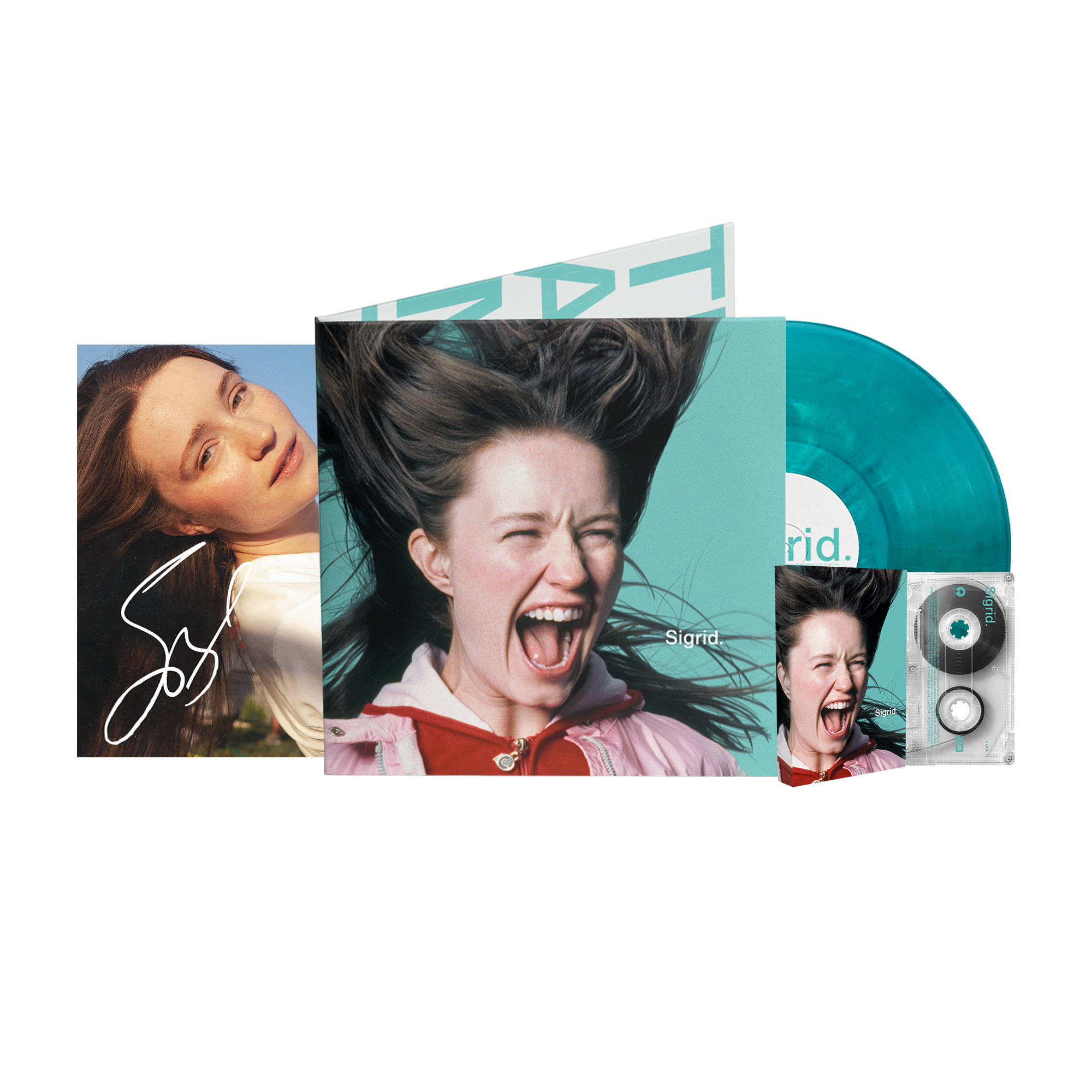 Aquamarine Marble LP + Cassette + Signed Art Card