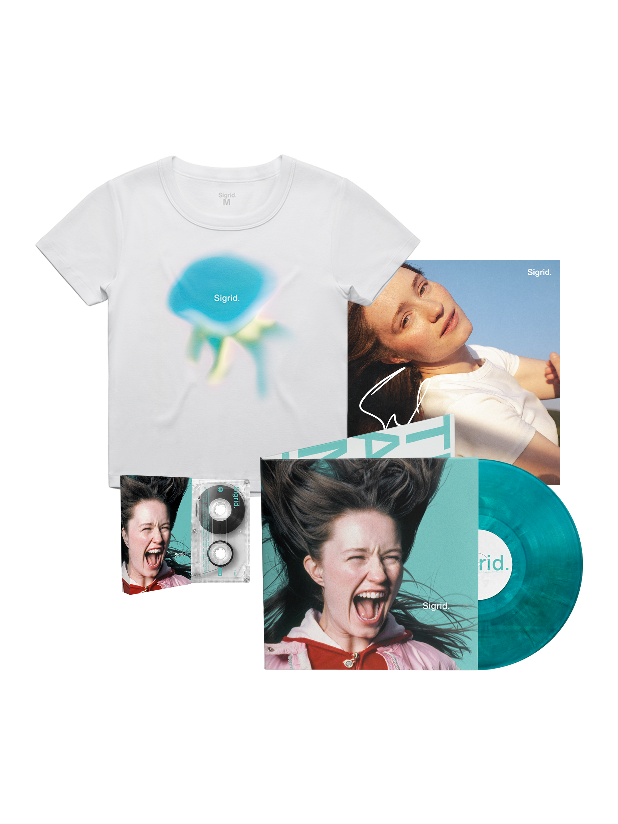 Jellyfish Baby T-Shirt + Aquamarine Marble LP + Cassette + Signed Art Card